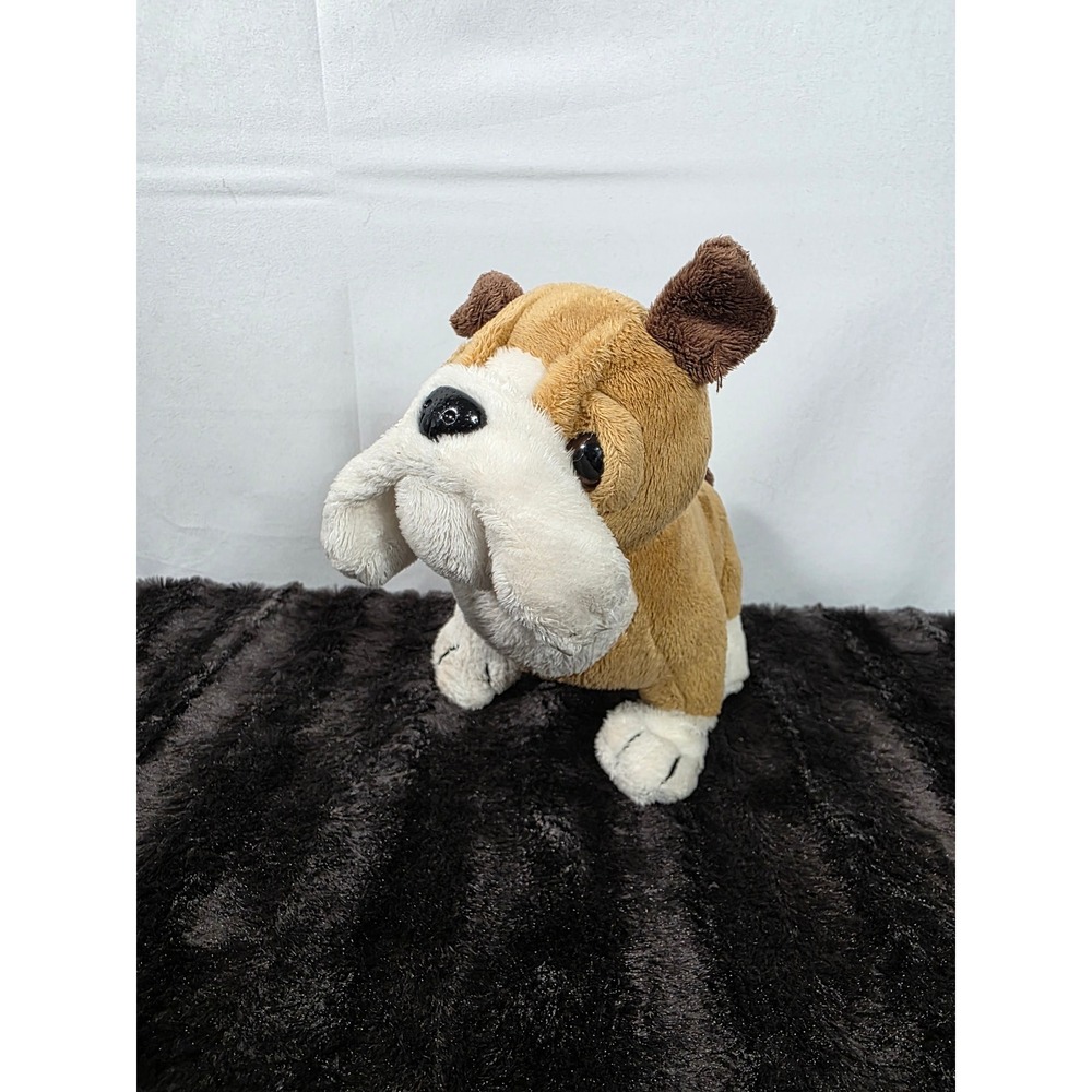 Ganz Webkinz Bulldog HM126 Plush Stuffed Animal Tan White Dog Collectible